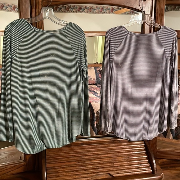 American Eagle Outfitters Two Soft & Sexy Long Sleeved Distressed Shirts - Picture 2 of 9